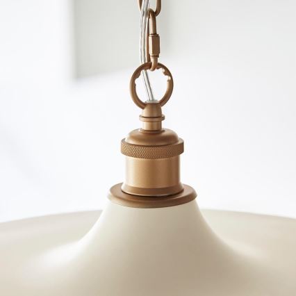 Endon 99999 - Lustre com corrente SABIAN 1xE27/10W/230V creme/dourado