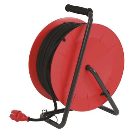 Enrolador de cabos com 4 tomadas 50m vermelho IP44