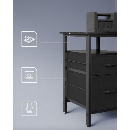Escrivaninha com iluminação integrada SOLEA-X castanho/preto