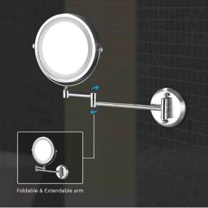 Espelho cosmético de parede LED LED/3W/6V IP44