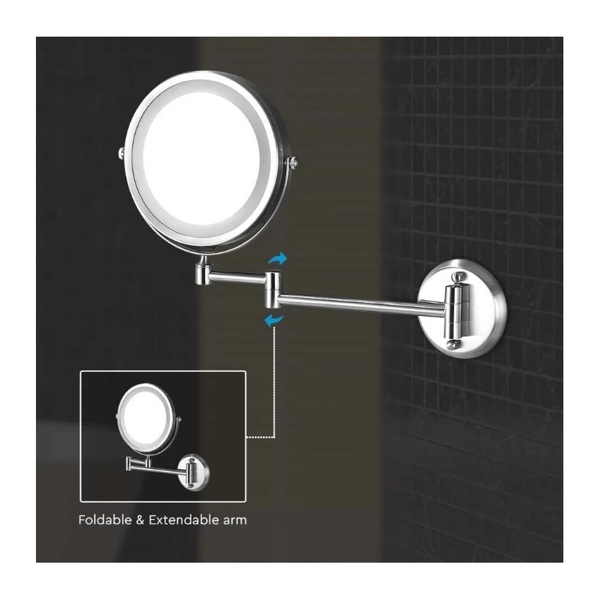 Espelho cosmético de parede LED LED/3W/6V IP44