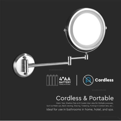 Espelho cosmético de parede LED LED/3W/6V IP44