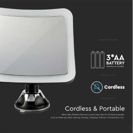 Espelho cosmético LED LED/3,2W/4,5V IP44