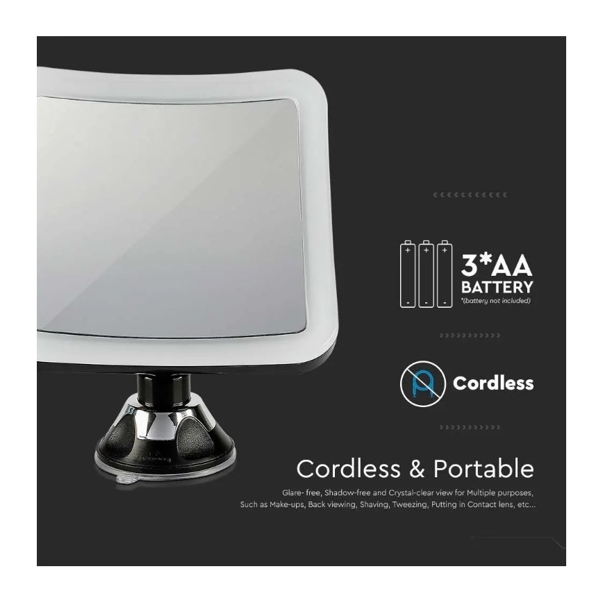 Espelho cosmético LED LED/3,2W/4,5V IP44