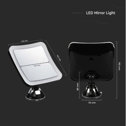 Espelho cosmético LED LED/3,2W/4,5V IP44