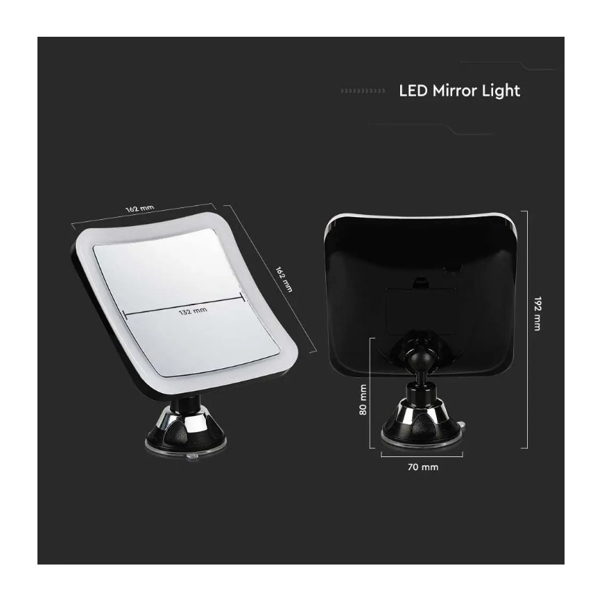 Espelho cosmético LED LED/3,2W/4,5V IP44