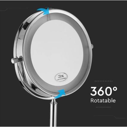 Espelho cosmético LED LED/3W/6V 4xAA IP44