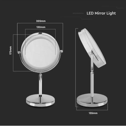 Espelho cosmético LED LED/3W/6V IP44