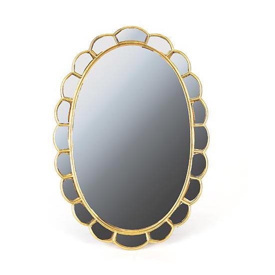 Espelho de parede 34,5x24,5 cm dourado