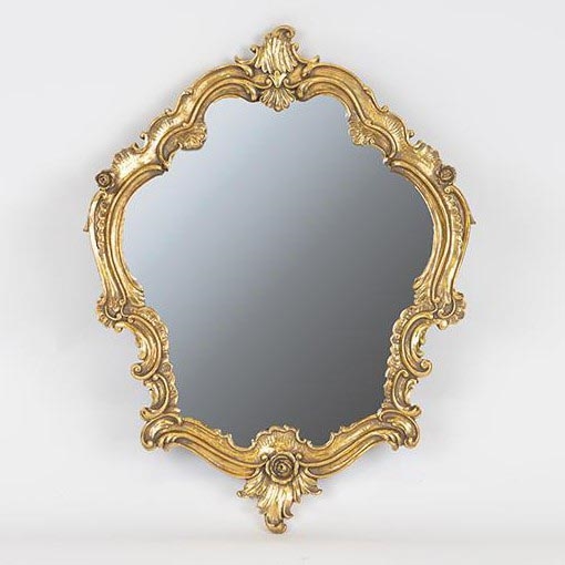 Espelho de parede 39,5x30,7 cm dourado