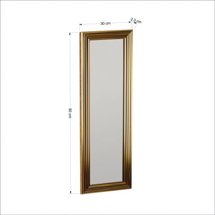 Espelho de parede BOSS 90x30 cm dourado