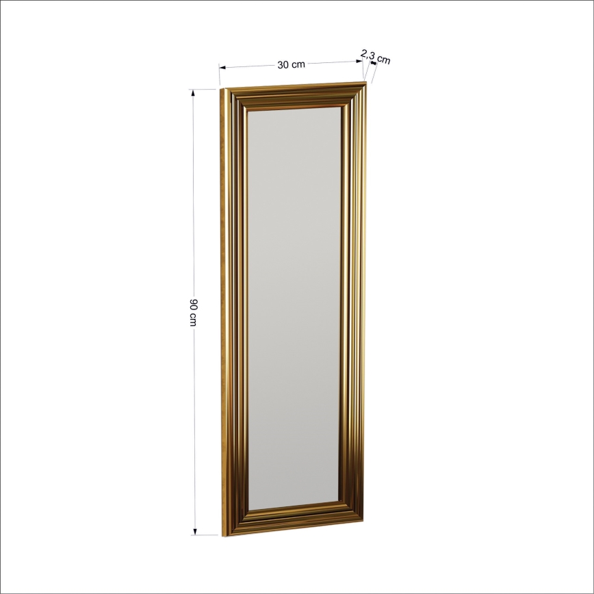 Espelho de parede BOSS 90x30 cm dourado