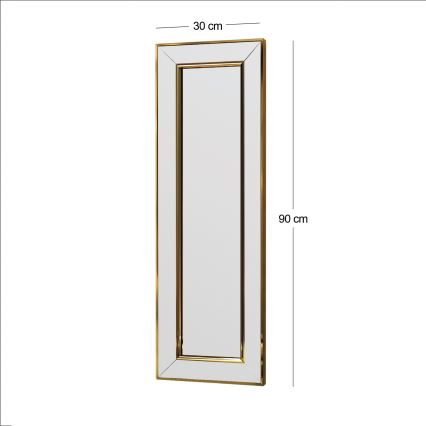 Espelho de parede CARLOS 90x30 cm dourado