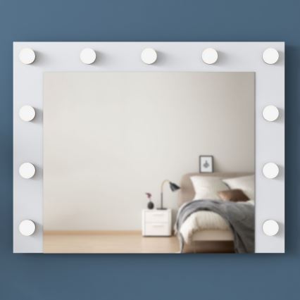 Espelho de parede com uma prateleira RANI 90x71,8 cm branco