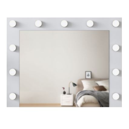 Espelho de parede com uma prateleira RANI 90x71,8 cm branco