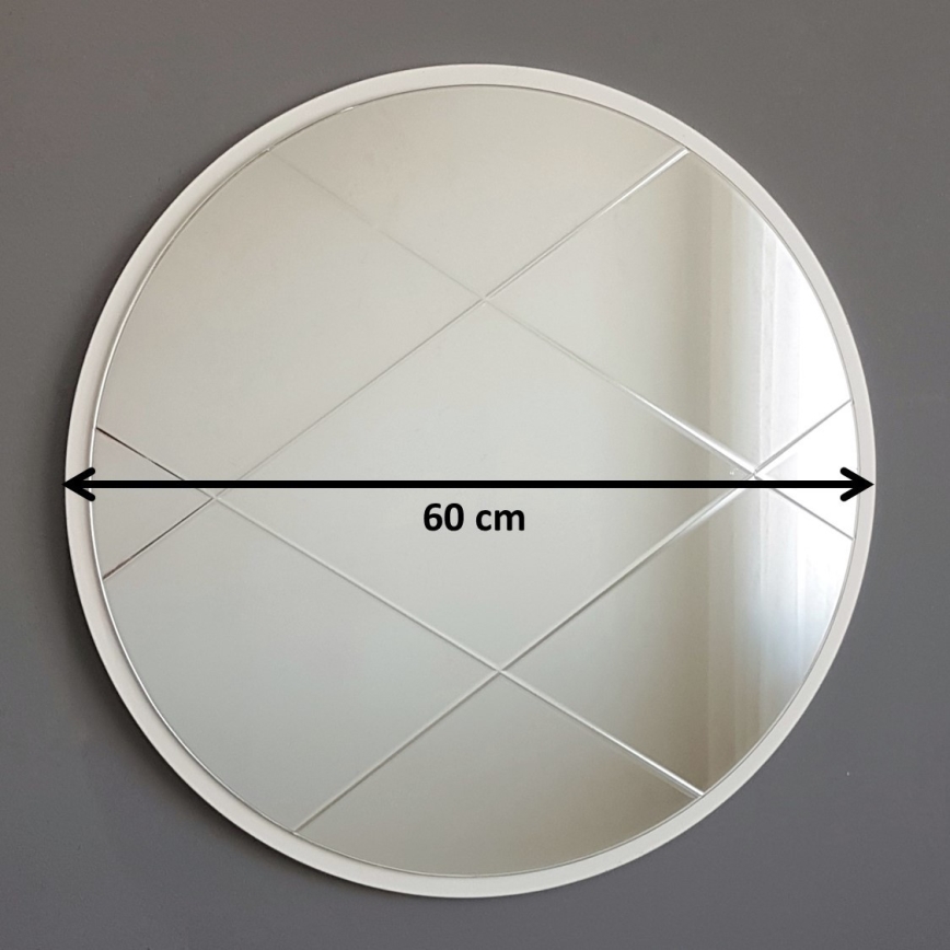 Espelho de parede diâmetro 60 cm branco