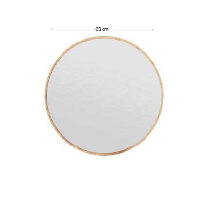 Espelho de parede OZZE diâmetro 60 cm castanho