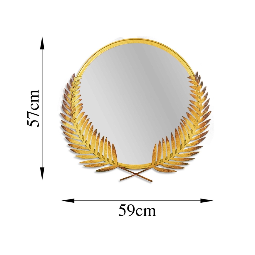 Espelho de parede PALM 59x57 cm dourado