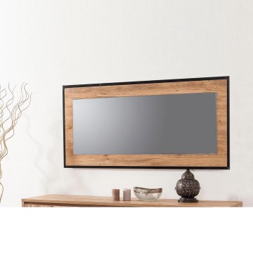 Espelho de parede QUANTUM 60x110 cm castanho/preto