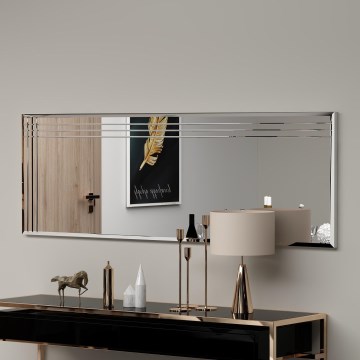 Espelho de parede TRIO 120x40 cm cromado brilhante