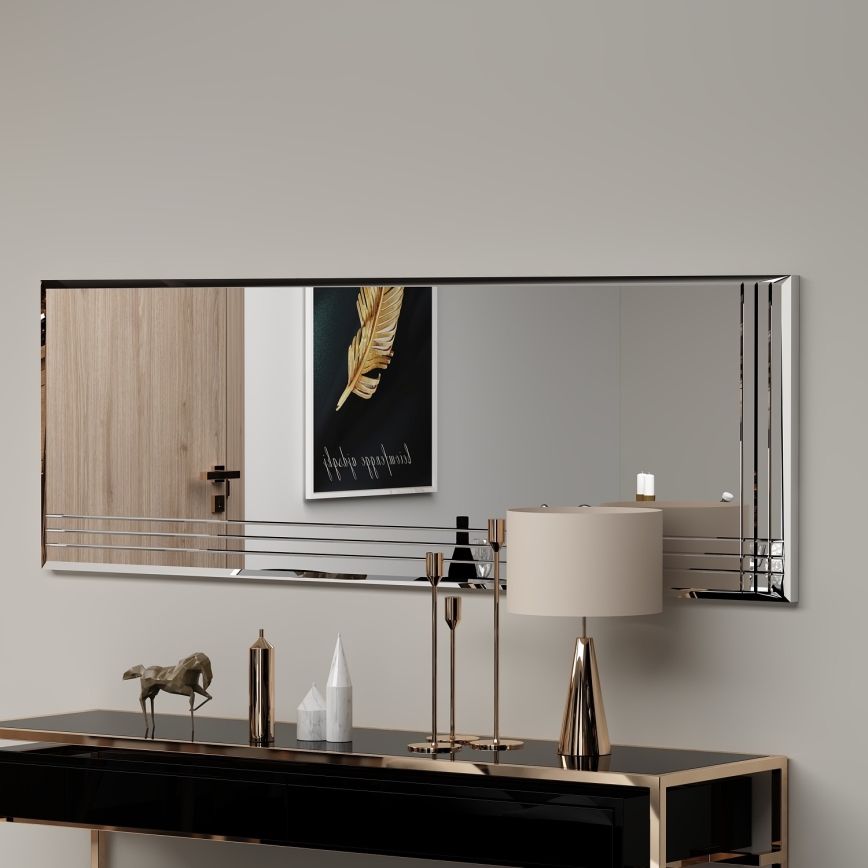 Espelho de parede TRIO 120x40 cm cromado brilhante