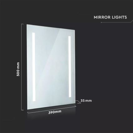 Espelho retro iluminado LED aquecido para casa de banho LED/17W/230V IP44