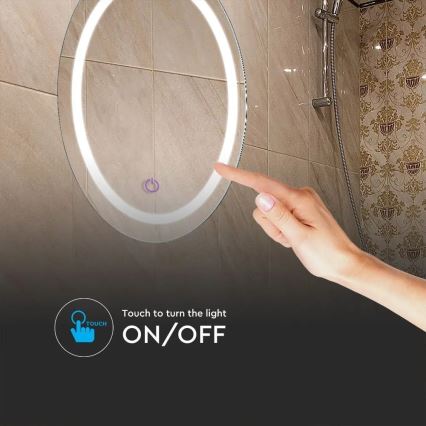 Espelho retro iluminado LED aquecido para casa de banho LED/25W/230V IP44 3000K/4000K/6400K