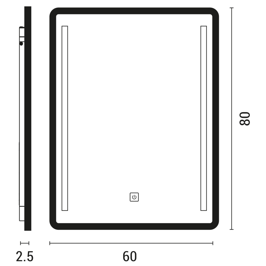 Espelho retroiluminado aquecido para casa de banho com regulação LED/20W/230V 4000K IP44 transparente