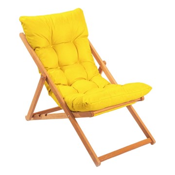 Espreguiçadeira de jardim amarelo/faia