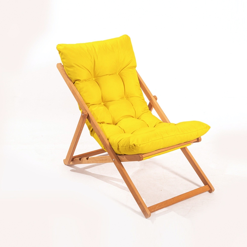 Espreguiçadeira de jardim amarelo/faia