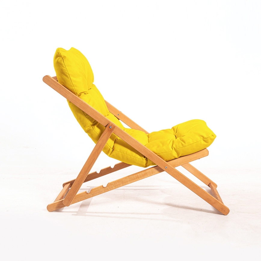 Espreguiçadeira de jardim amarelo/faia