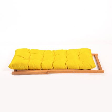 Espreguiçadeira de jardim amarelo/faia