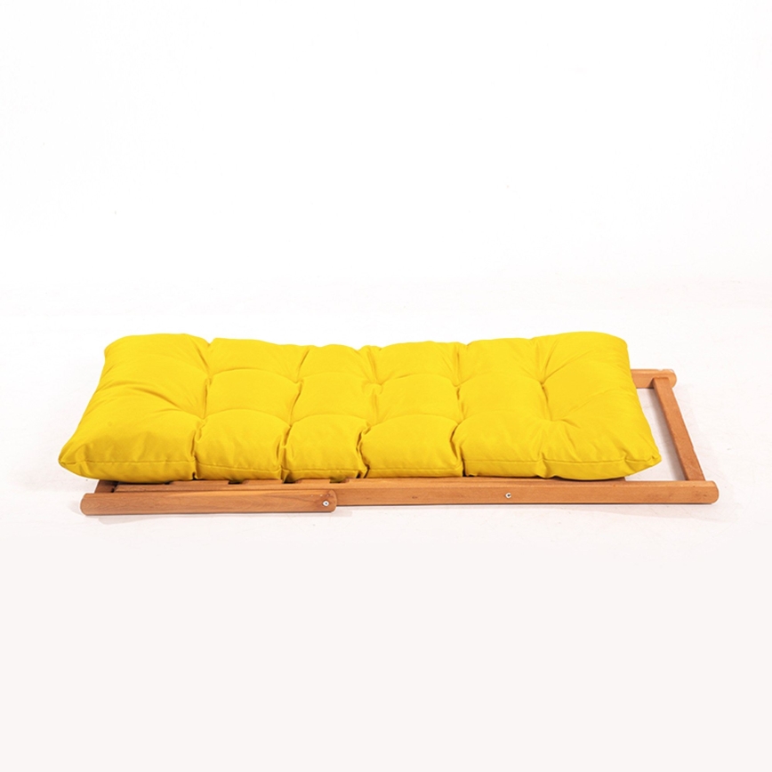 Espreguiçadeira de jardim amarelo/faia