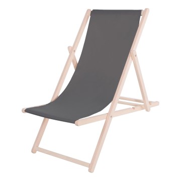 Espreguiçadeira de jardim antracite/faia