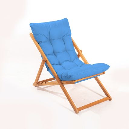 Espreguiçadeira de jardim azul/faia