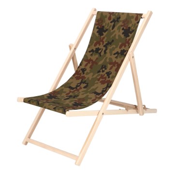 Espreguiçadeira de jardim camuflada/faia