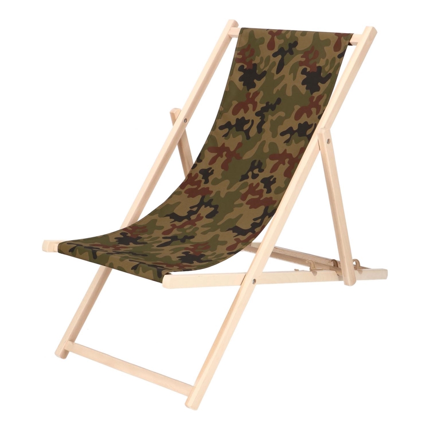 Espreguiçadeira de jardim camuflada/faia