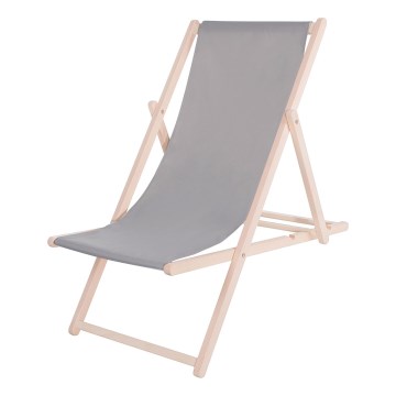 Espreguiçadeira de jardim cinza/faia