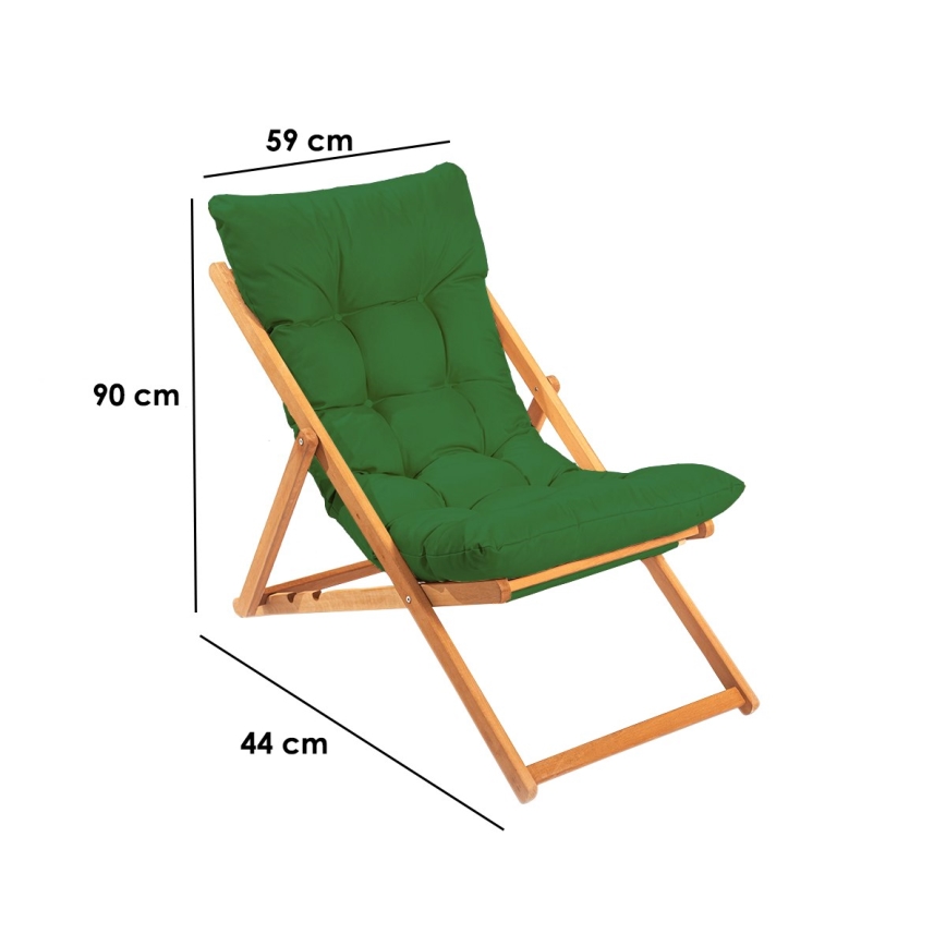 Espreguiçadeira de jardim verde/faia