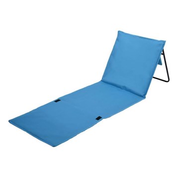 Espreguiçadeira dobrável azul 160x55 cm