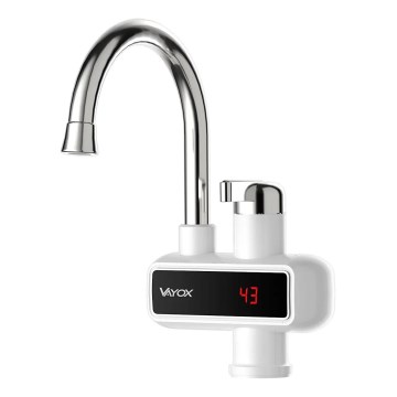Esquentador de água instantâneo com ecrã LED 3000W/230V IPX4 branco