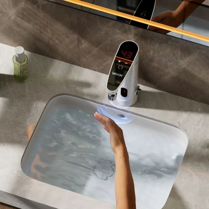 Esquentador instantâneo tátil com sensor e ecrã LED 3000W/230V IPX4 branco