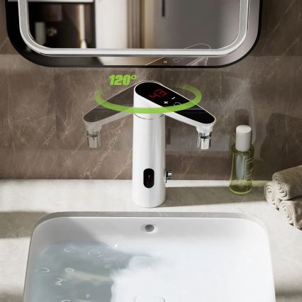 Esquentador instantâneo tátil com sensor e ecrã LED 3000W/230V IPX4 branco