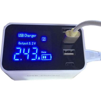Estação de carregamento 3xUSB A + 1xUSB C