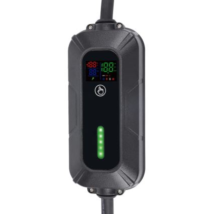 Estação de carregamento de viagem para carros elétricos EV/PHEV AC Type 2 16A/380V 11kW IP55 5m + adaptador 230V 3,7kW + caso