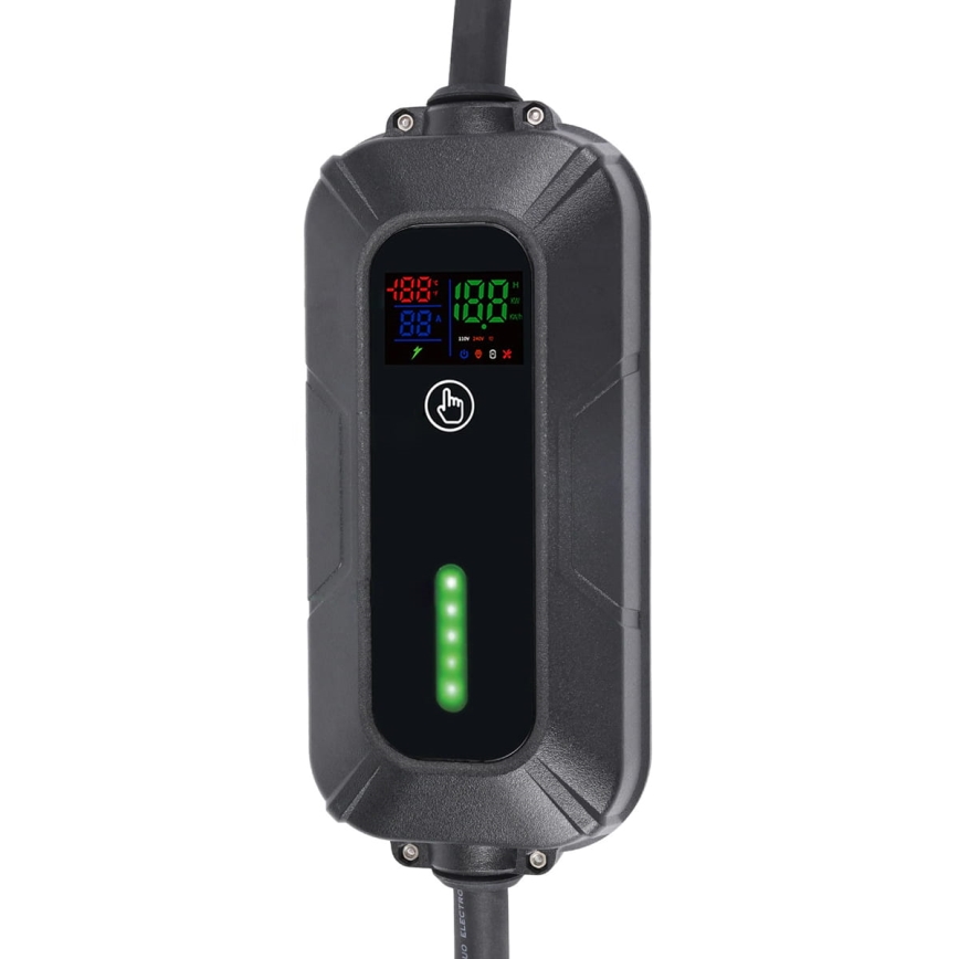 Estação de carregamento de viagem para carros elétricos EV/PHEV AC Type 2 16A/380V 11kW IP55 5m + adaptador 230V 3,7kW + caso