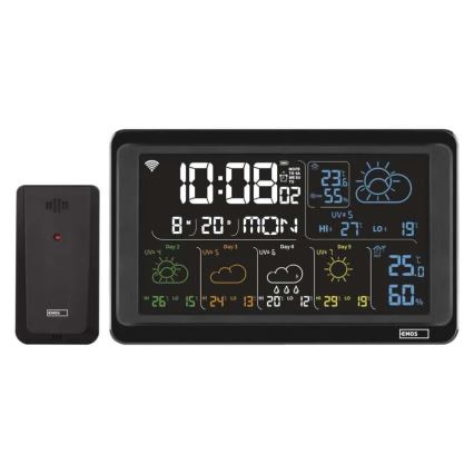 Estação meteorológica com visor LCD GoSmart 5/230V Wi-Fi Tuya preto