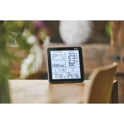 Estação meteorológica sem fios com alarme 3xAA + 2xAAA preto
