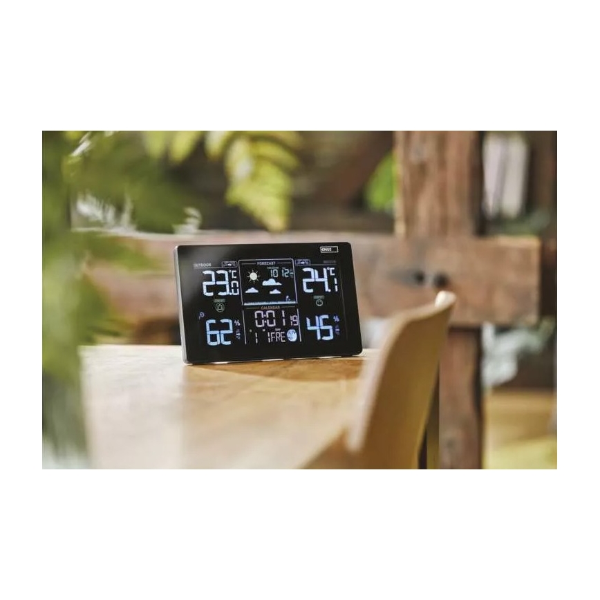 Estação meteorológica sem fios com alarme 5V/3xAAA + 2xAAA preto