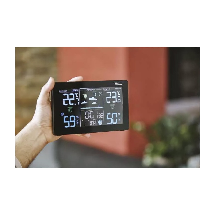 Estação meteorológica sem fios com alarme 5V/3xAAA + 2xAAA preto